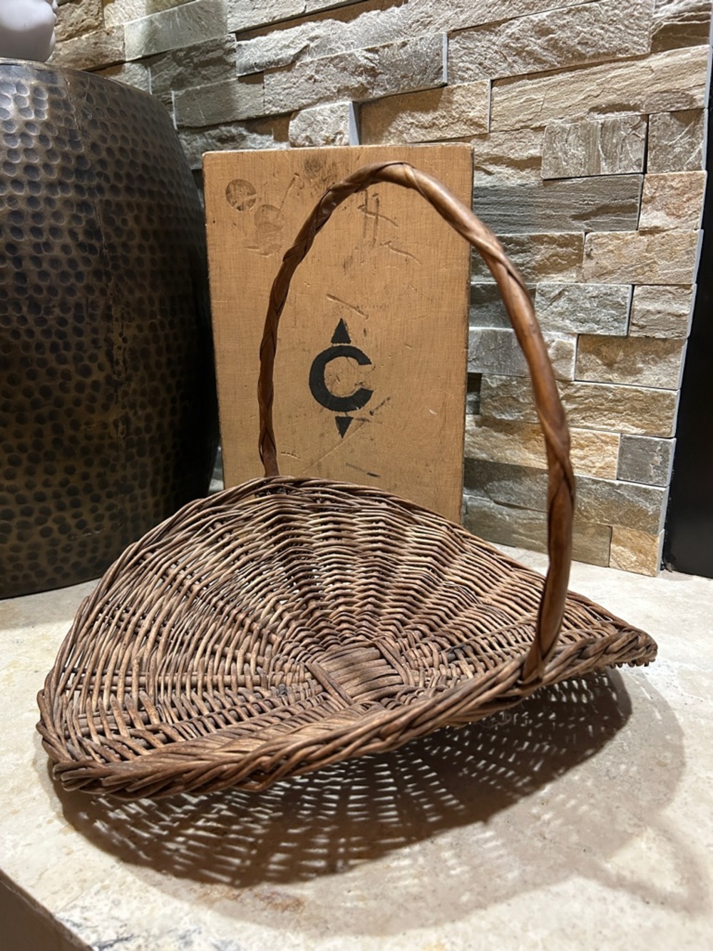 SOLD- Vintage Small Flower Gathering Basket